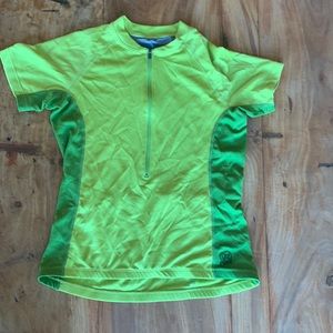 2 tone lime green womens small cycling Jersey